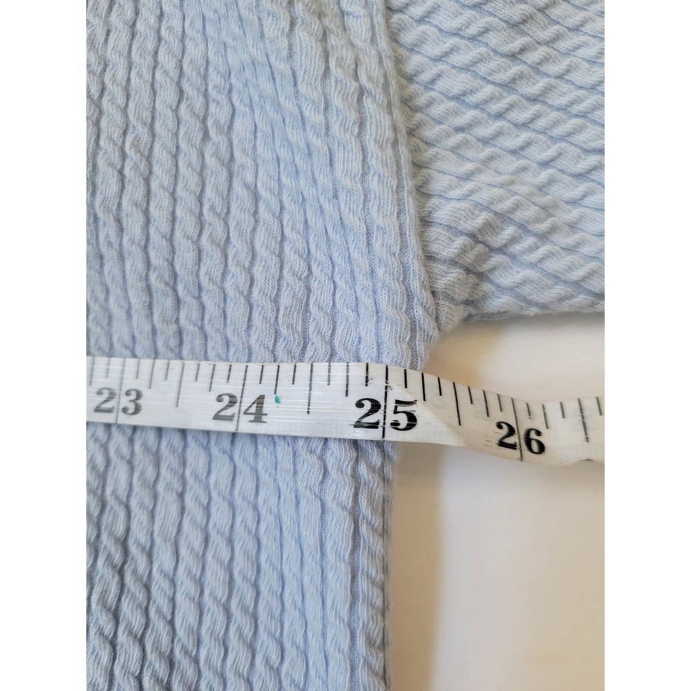 CALIA Carrie Underwood Light Blue Textured Waffle Knit Long Sleeve Top Large - Picture 4 of 6